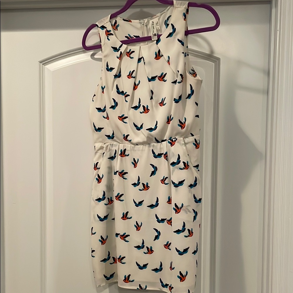 Bird Print Sleeveless Dress